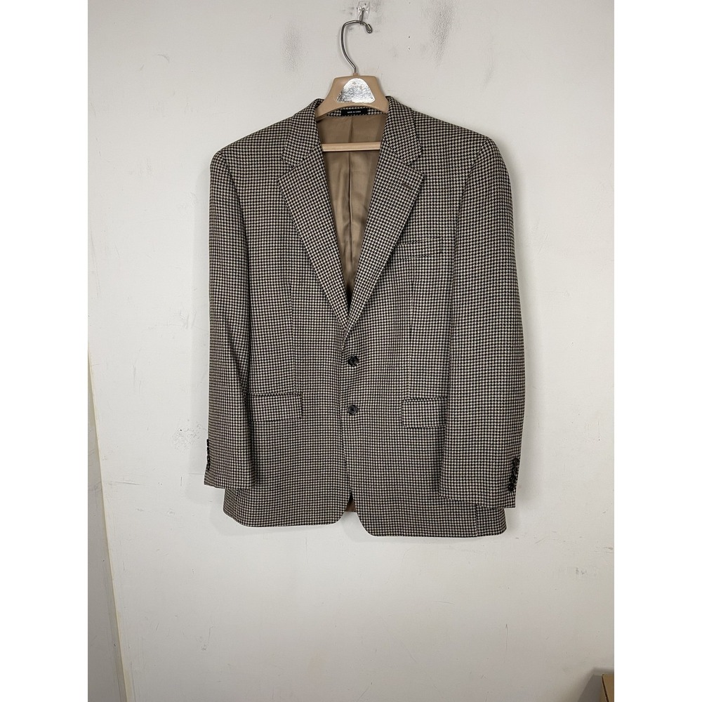 Lauren Ralph Lauren Mens 42R Houndstooth 100% Wool Blazer Sport Coat Jacket